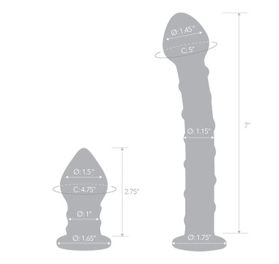 Szklane dildo i plug analny - Glas Double Penetration Set